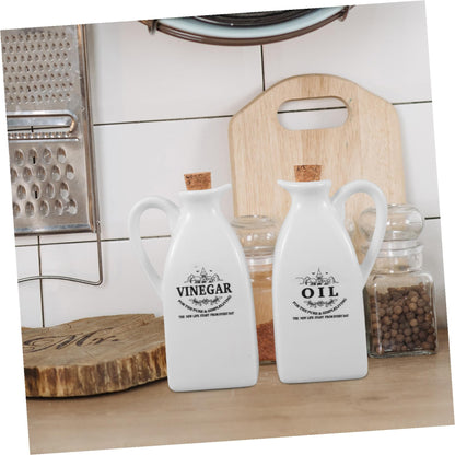 4pcs Seasoning Bottle Set Liquid Condiment Pot Ceramics Soy Sauce Dispenser Condiment Bottle Vinegar Dispenser Small Simple Sauce Bottles Vintage Vinegar Jar Oil Pot White Pottery
