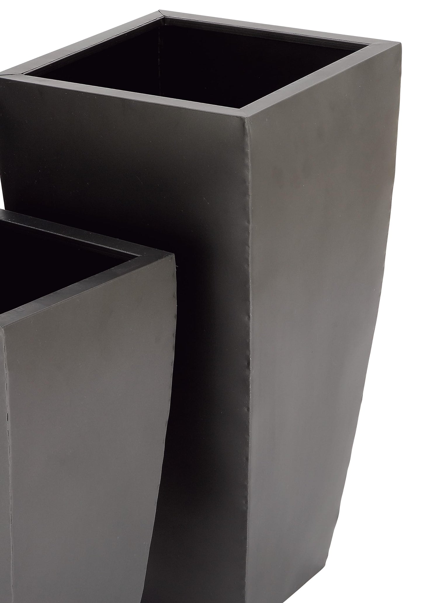 Deco 79 Metal Indoor Outdoor Planter Large Planter Pot with Tapered Base, Set of 3 Planters 20", 25", 30"H, Dark Gray