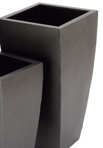 Deco 79 Metal Indoor Outdoor Planter Large Planter Pot with Tapered Base, Set of 3 Planters 20", 25", 30"H, Dark Gray