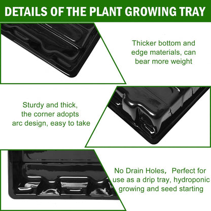 YoleShy 5 Packs Seed Starter Tray with Dome Reusable Plastic Plant Growing Trays with Humidity Domes Thickened Sturdy for Seed Starting Germination Growing Seedling Propagation,14.5"x9"