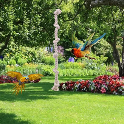 Bird Rope Toy with Knots Cotton Rope Cage Hanging Swing Parrot Bungee Toy for Chewing Climbing 15.74in in Length Bird Rope Toys for Parrots
