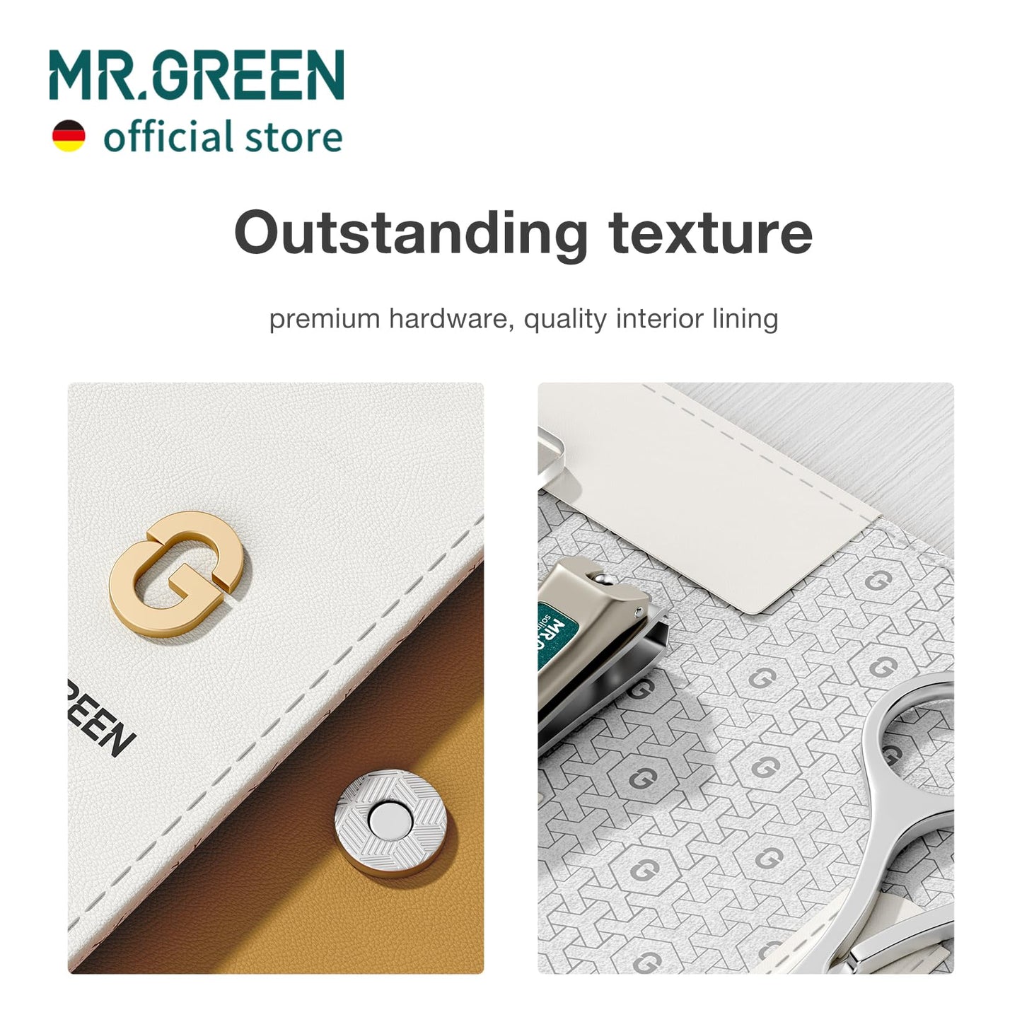 MR.GREEN Colorful Manicure Set Practical Pedicure Kits Nail Clippers Personal Care Tools Facial Hair Scissors with Fashion Case (Mr-6681 Green)