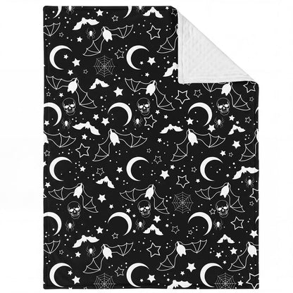 Gilprop Halloween Gothic Baby Blanket Soft Bat Moon Flannel Newborn Gothic Throw Blanket Goth Stuff for Newborn Girls Boys Nursery Halloween Bedroom Sofa Crib Decor 40 x 30 Inch