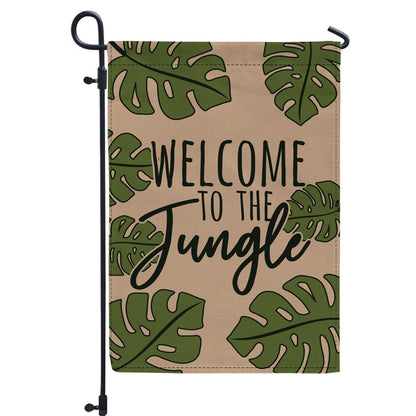 WutePade Welcome to the Jungle Fall Mini Garden Flags for Outside Farmhouse, Christmas Front Yard Decor - 12" x 18" Double Sided Holiday Outdoor Decor