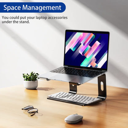 BESIGN LS03 Aluminum Laptop Stand, Ergonomic Detachable Computer Stand, Notebook Riser, Laptop Mount Compatible with Air, Pro, Dell, HP, Lenovo More 10-15.6" Laptops, Black