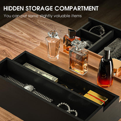 Sephyroth Cologne Organizer for Men 4 Tier of Elevated Cologne Display Shelf with Drawer Storage Perfume Organization and Storage Display Risers,Great Gift for Man(4Tier-BlackWalnut)