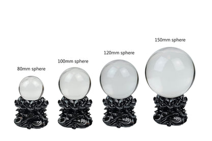 OmyLens Large Lotus Crystal Ball Stand Sphere Display, Natural Healing Feng Shui Glass Orb Holder Base Statue Decoration, for 80mm-150mm Sphere