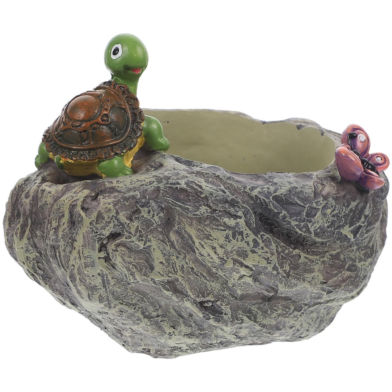 VANZACK Turtle Planter - Unique Resin Flower Pot for Succulents & Garden Decor, Cute Animal Planter for Patio, Balcony, or Outdoor Decoration (5.3x4.9 Inch)