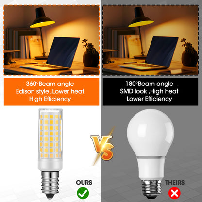 X-Molin E14 LED Refrigerator Light - Bulbs for Sewing Machines, Hood Hoods, Salt Stone lamp, Salt Crystal lamp-E14 Freezer LED Lamp, 500 Lumen AC110V-130V- 2Pack (3000K Warm White)