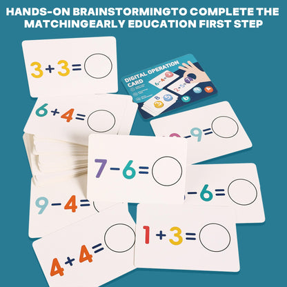 Montessori Digital Operation Cards 54 Cards with 108 Faces Addition & Subtraction Games for Toddlers Early Math Learning Toys with Mnemonic Table