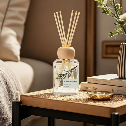 Bamboo Essential Oil Reed Diffuser - 3.34 Fl Oz, Luxury Hotel Collection Diffuser Oil Inspired by Ritz Carlton for Home&Office, Bedroom Living Room Shelf Decor, Accessories,Non-Toxic & Gift Ready