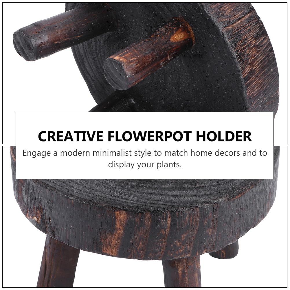 KONTONTY 1Pc Decorative Wooden Flowerpot Rack Elegant Wooden Plant Stand for Indoor and Outdoor Use Stylish Flowerpot Display Rack for and Patio Decor