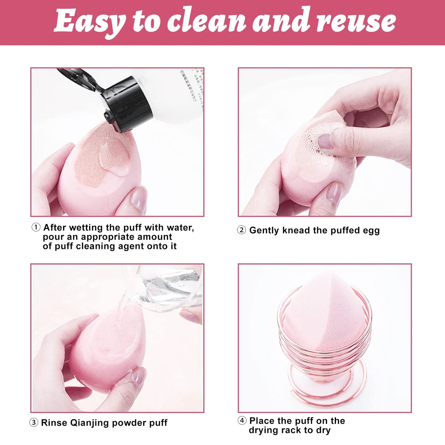 Makeup Sponges BS-MALL 10 Pcs blender sponge for Liquid, Cream, and Powder, Multi-colored Makeup Sponges Purple