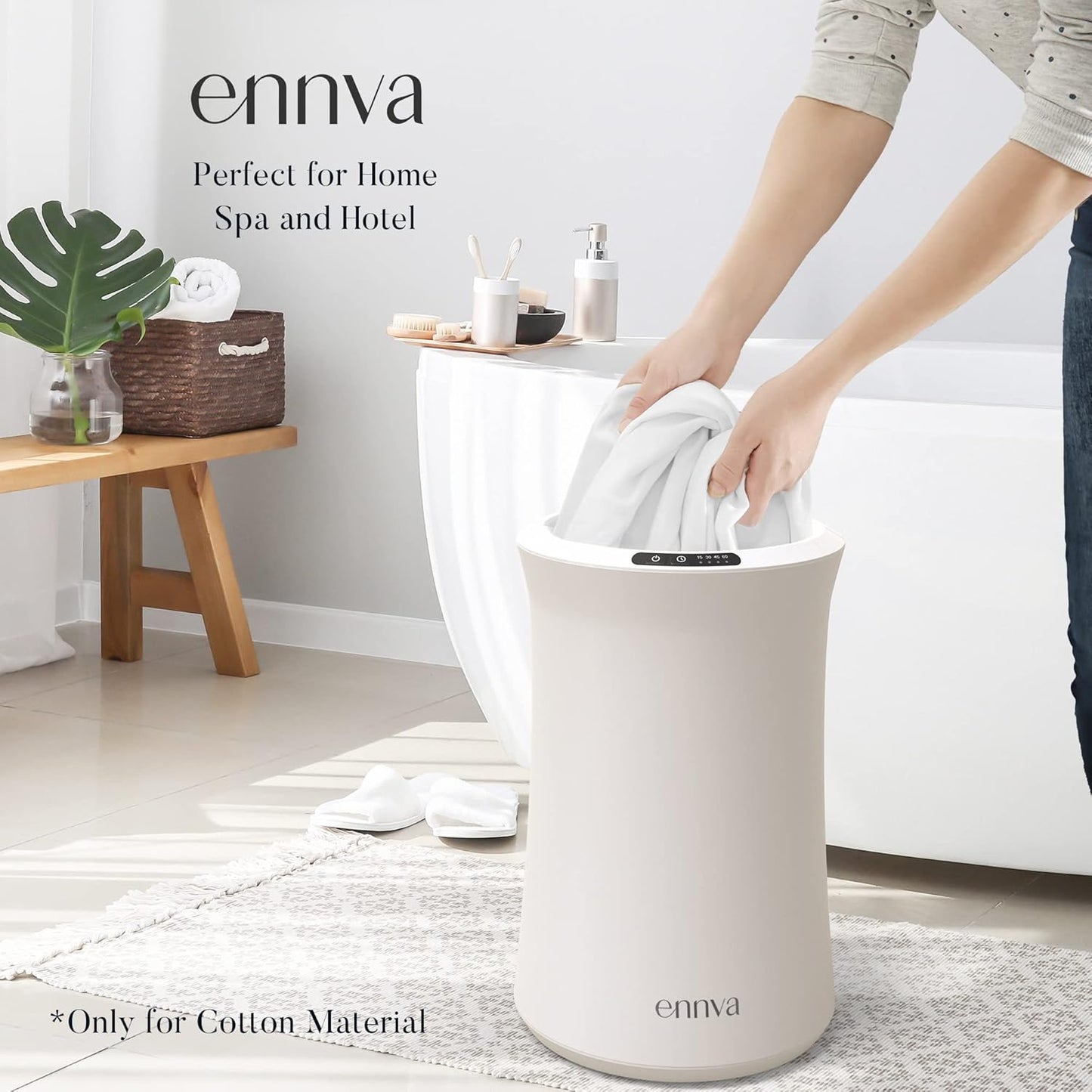 ennva 22L Towel Warmer for Bathroom, Spa, Hotel-Luxury Bath Towel Heater with with Aromatherapy- Electric Bucket Style Towel Steamer-Heat Timer15/30/45/60 Min Adjustable -Fast Heating Hot Towel Warmer