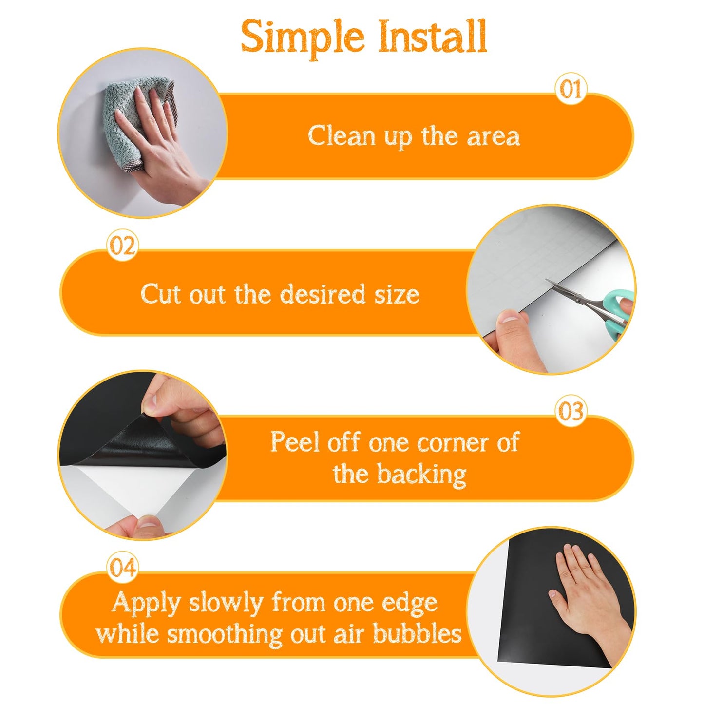 Ykall Magnetic Chalkboard Contact Paper for Wall, 79"x18" Self-Adhesive Blackboard Wallpaper Peel and Stick Wall with 93 Pcs Kit for Kids, Magnet Wall Sheet with Kit for Home Playroom
