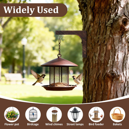 Abaodam Wooden Wall Mounted Hanging Plant Hanger Wall Hooks for Flower Bracket Planter Wind Chimes Patio Decor
