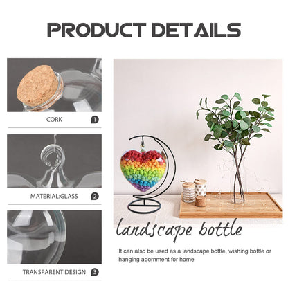 Cabilock Bottles Small Terrarium Small Terrarium Glass Empty Container Plants Showing Bottle Shaped Wishing Bottle for Home Paper Star Bottle Glass Favor Jars Small Glass Jars