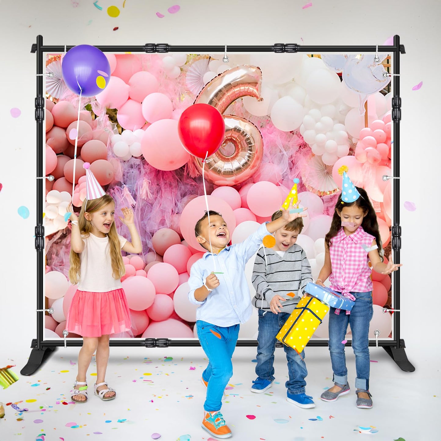 Backdrop Banner Stand, 10x8FT Heavy Duty Adjustable Step and Repeat Stand