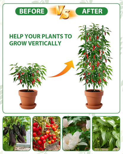 MYMULIKE 3 Pack Tomato Cages for Garden, 51in*13in Adjustable Tomatoes Plant Stakes Support Cages Trellis, Garden Trellis for Vegetable Flowers Fruits Climbing Plants- 20 Binding Wires Included