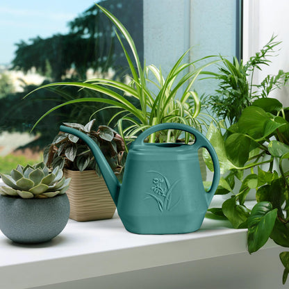 ZXJ Grip Plant Watering Can - for Indoor and Outdoor Home Garden Plants - with Long Spout - Emerald Green - 1/2 Gallon