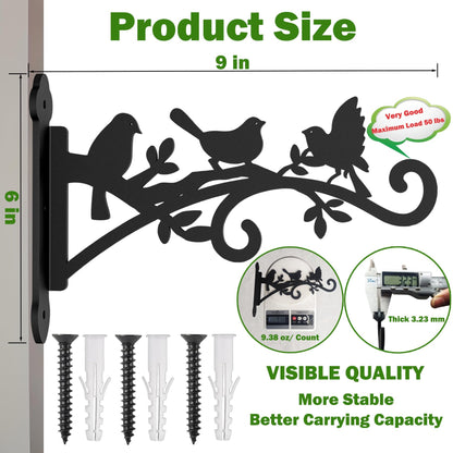 KEHOUXRE 2 Pack Hanging Plant Hanger Outdoor 9-in Hanging Basket Wall Hooks - Heavy Duty Metal Plant Bracket Hook for Flower Baskets,Bird Feeder,Lantern
