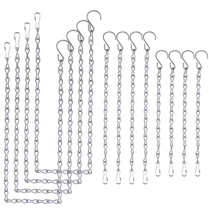 Blue Donuts Hanging Chain for Bird Feeder, Hanging Planter, Multipurpose Chain Extension, Chrome, Pack of 12 – Four 12 Inch, Four 24 Inch, Four 36 Inch – Total of 288 Inches, Metal