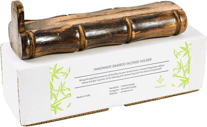 Incense Holder Burner Handmade Stick Incense Burner with Storage Compartment, Ash Catcher for Meditation, Yoga, Catches All Ashes, Bamboo Style Gift Home Decor Incense Stick Holders Burners
