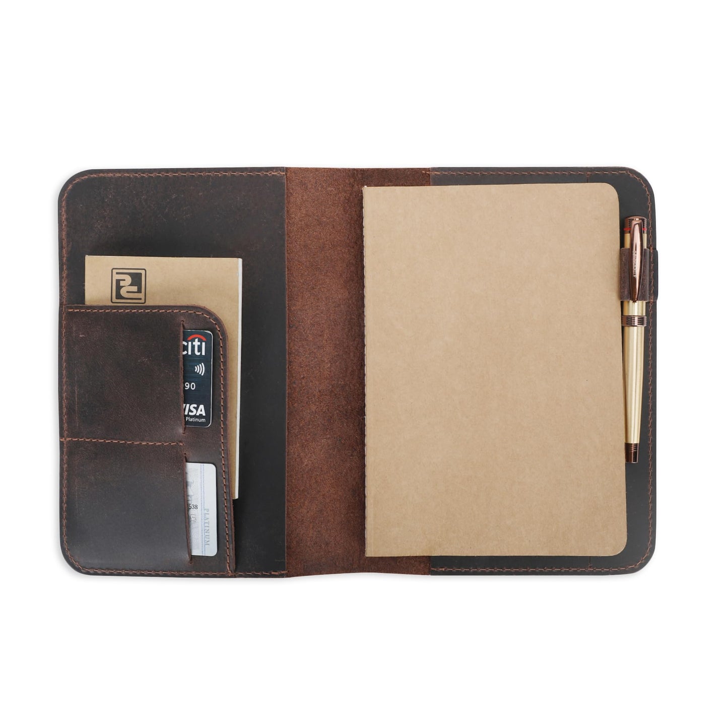 CestAntiQ, Leather Journal Cover | (5.75"x8.25") Notebook Medium A5 | Refillable Cahier | Leather Bound Journal cover for Travelers Writers | Gift for Anyone (Brown)