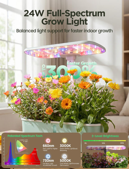 LetPot LPH-Air Hydroponics Growing System Kits, APP & WiFi Controlled Smart Indoor Garden with Adjustable 24W Grow Light Full Spectrum, 10 Pods Planter Indoor Gardening for Gifts, Kitchen, Vegetable