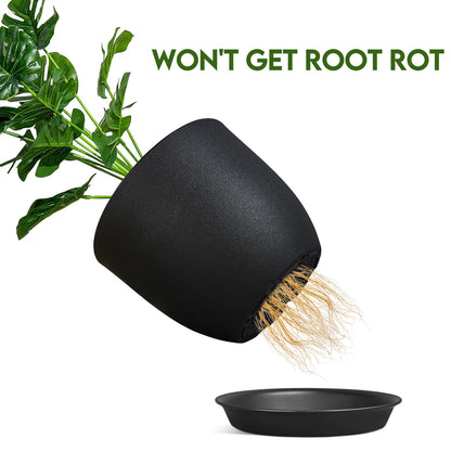 Plant Pots 8 Inch Set of 2, Flower Pots with Multi Mesh Drainage Holes
