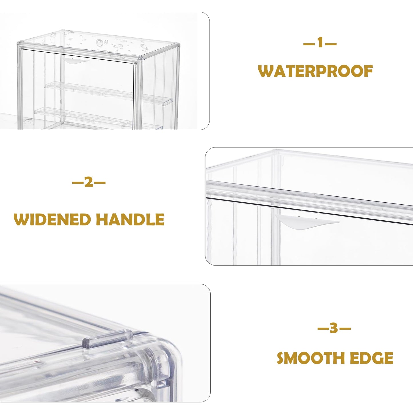 LXLXXL Acrylic Display Case for Collectibles 3 Layer Adjustable Figure Display Cases with Magnetic Door Clear Stackable Display Box for Figures Showcase 2Pack