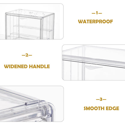LXLXXL Acrylic Display Case for Collectibles 3 Layer Adjustable Figure Display Cases with Magnetic Door Clear Stackable Display Box for Figures Showcase 2Pack