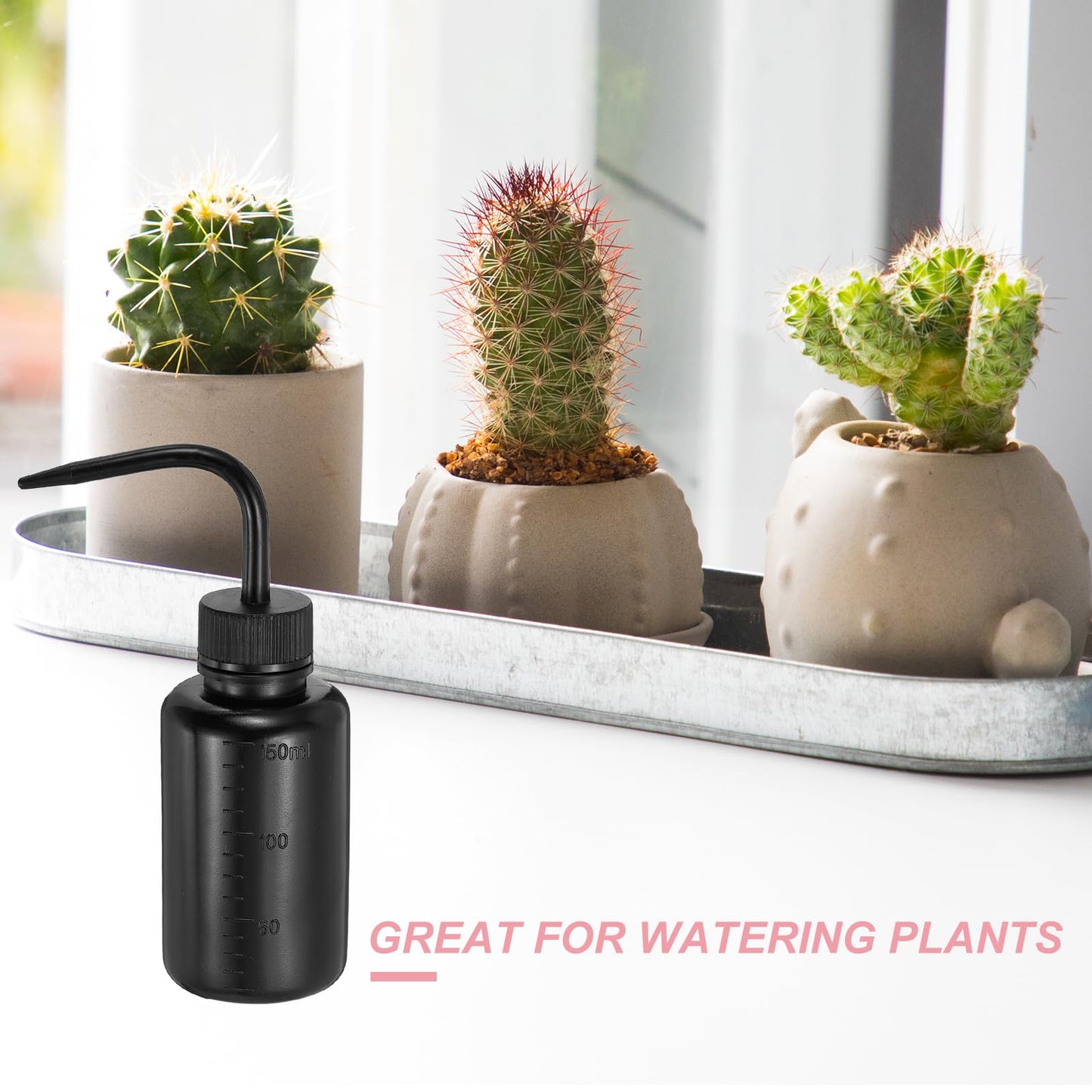 PATIKIL 12 Pcs Wash Bottle, 150ml 5oz Plastic Succulent Watering Bottle Eyelash Tattoo Rinse Washing for Plant Eyelash Extensions Irrigation Lab RV Gap Cleaning, Black