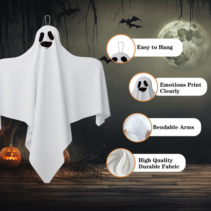 31 Inch Halloween Hanging Ghosts Decoration Outdoor, Indoor Cute Flying White Ghost Decor for Home Halloween Party, Porch, Yard, Garden, Spooky Stuff Props (4 PCS Ghost)