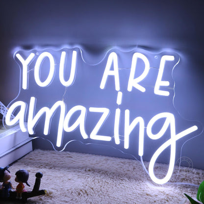 SYLHOME You Are Amazing LED Neon Light Sign 5V Girls Boys Bedroom Living Room Classroom Wall Decor Sign Hanging Smart Kid Birthday USB 16.9" X 10.6" Warm White