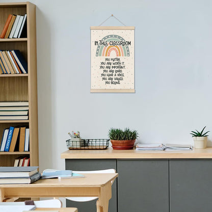 DOI-LANEE Classroom Sign Positive Affirmations Posters Hanger Frame, Boho Rainbow Classroom Decor 16x12 Inch, Motivational Wall Art, Inspirational Wall Decor, Educational Poster
