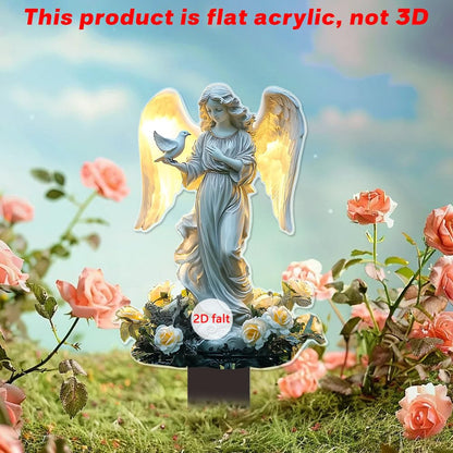 YUEYINGMG Garden Decor, Acrylic 2D Stake, Pot Plants Garden Yard Lawn Outdoor Fairy Statue Ornaments, Fairy Garden Accessories Decoration (Style D)
