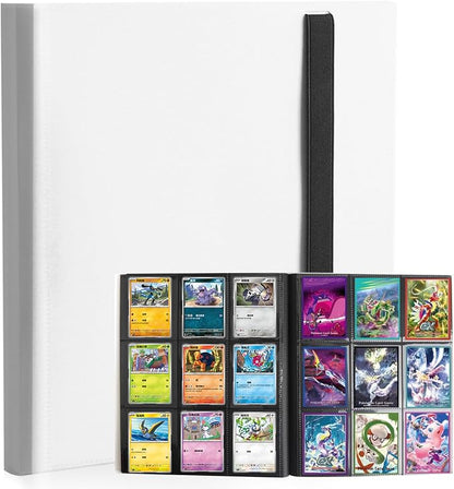 Card Binder, 9 Pocket Trading Card Album Folder,20 Pages, 360 Card Capacity Sports Card Binder, Premium Card Binders Compatible with MTG, TCG, Baseball Cards (White)