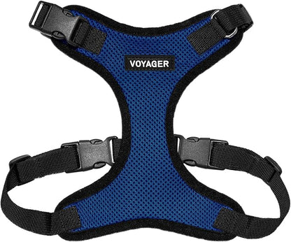 Voyager Step-in Pet Harness - All Weather Mesh, Adjustable Step in Harness for Cats and Dogs by Best Pet Supplies - Royal Blue/Black Trim, S