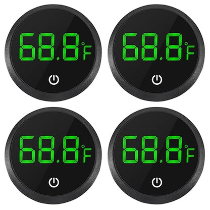 ACEIRMC 4pcs Fish Tank Digital Thermometer Accurate LED Display to ±0.9°F Tank Thermometer Aquarium Temperature Measurement Suitable for Fish, Axolotl, Turtle or Aquatic