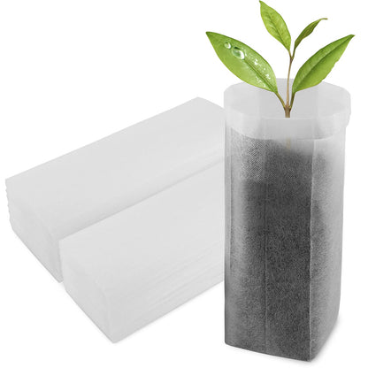 ENPOINT 100pcs Nursery Bags for Plants - 7.87x13.77 inches Breathable Plant Grow Bags, Fabric Grow Seedling Pots for Vegetable, Fruit, Flower