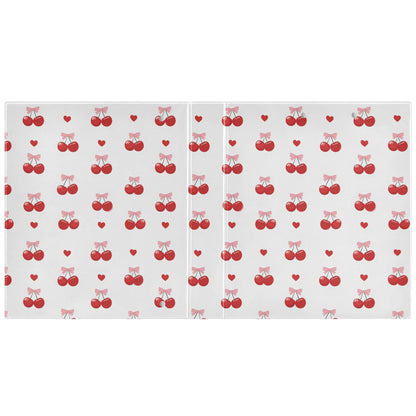 Red Cherry Bowknot Ring Binders 1.5 Blue Whtie Pink Bow 3 Ring Clipboard Binder for Office School Work Supplies File Folder 200 Sheet Capacity Easy Open