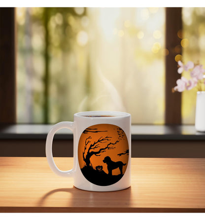 Cavapoo Halloween Ceramic Mug, White