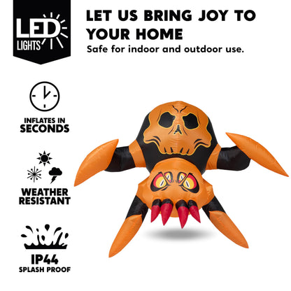 JOYIN 4ft Halloween Inflatable Spider Window Decoration, Stuck Blow Up Spider Window Breaker with LED Light, Scary Halloween Decoration for Outside Yard Garden Lawn House Decor