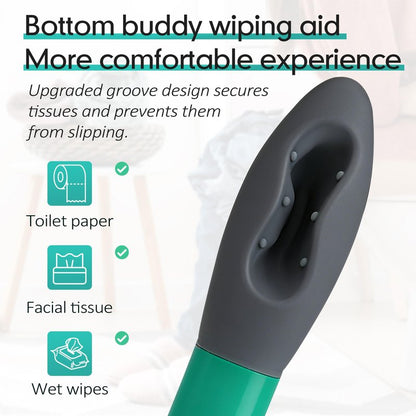 Butt Wiper Tool, 15.7" Long Reach Bottom Buddy Wiping Aid, Toilet Aid for Disabled, Overweight, Limited Mobility, and Those Recovering from Back Surgery, Enables Independence and Dignity