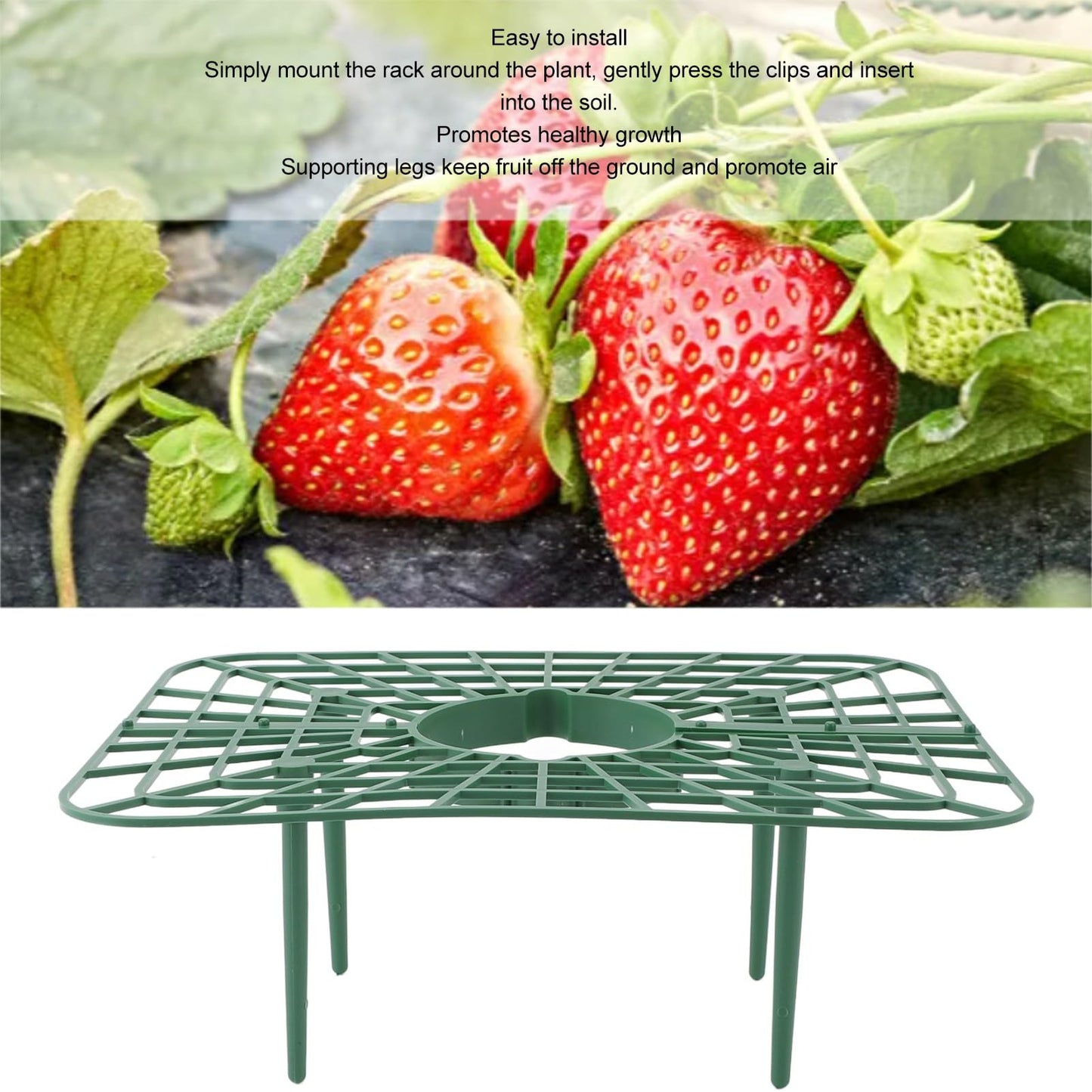 Sunicon 20Pcs Strawberry Supports, Detachable PP Waterproof Reusable Square Strawberry Growing Racks Plant Support Strawberry Stand Holder for Soil Planting Indoor Pots
