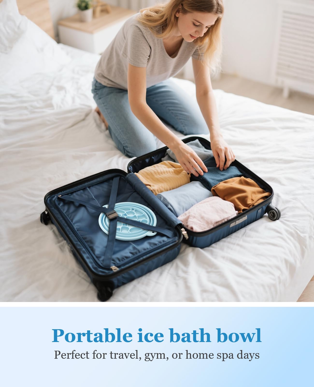 Face Bowl for Ice with Built-in Ice Tray – Collapsible Silicone Facial Ice Bath Bowl for Cold Plunge Therapy, Skin Tightening & Acne Relief – Portable Spa Tool for Home & Travel(Black)