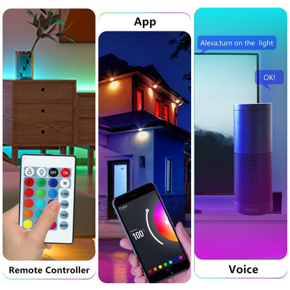 GUPUP Smart WiFi LED Strip Lights 50ft, Compatible with Alexa & Google Assistant, Color Changing, Music Sync, Voice Control, App & Remote Controlled Indoor Lighting for Bedroom, Party, Home