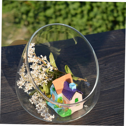 HOODANCOS 3pcs Glass Slant Cut Terrarium Bottle Decorative Micro Landscape Display for Succulents Plants for Home Decor Unique Ornament