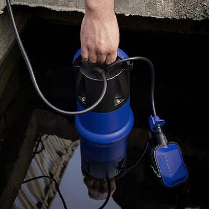 Sump Pump, Prostormer 1HP 3700GPH Submersible Clean/Dirty Water Pump with Automatic Float Switch for Pool (Blue)